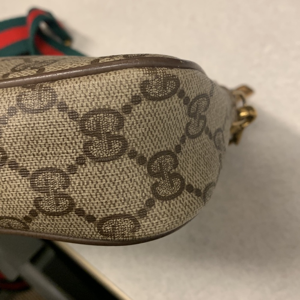 Authentic Vintage Gucci Supreme Canvas Bee Beige Brown Crossbody - Picture 12 of 12
